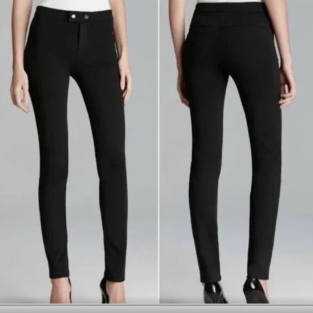 Gorgeous VINCE Black Sleek Ponte Knit Pants w Zip Pockets - Size 8